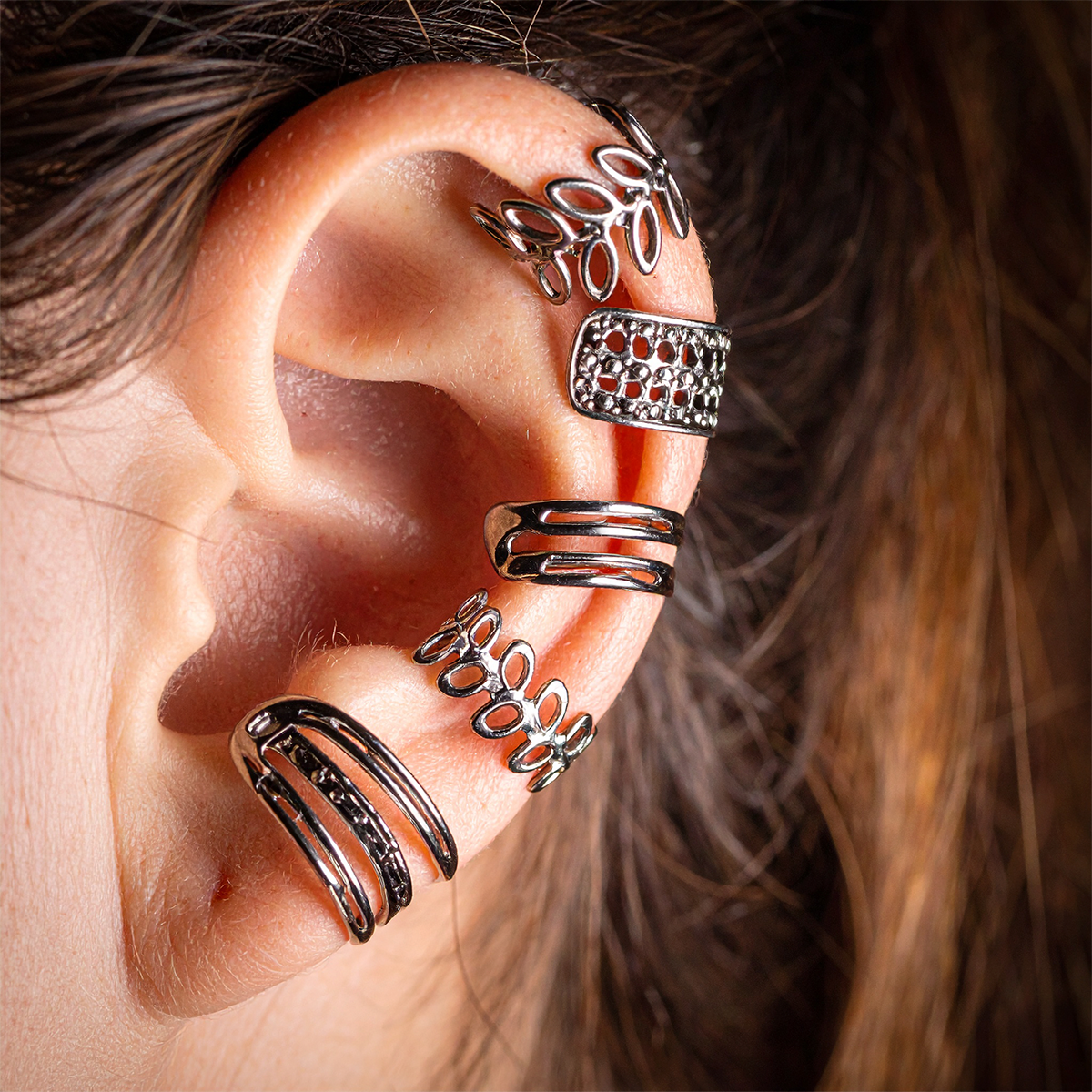 JUEGO DE ARETES A PRESIÓN