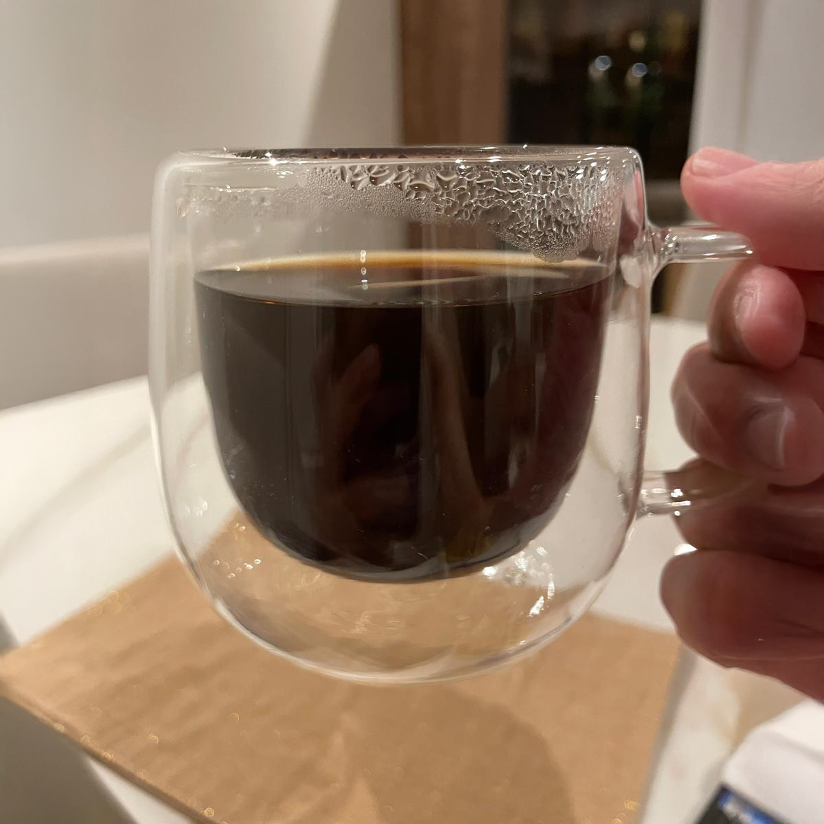 TAZA DE VIDRIO DOBLE CAPA BOROSILICATO